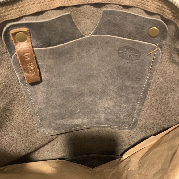 In Blue Handmade Classic Leather Tote Bag - Picture 3 of 3